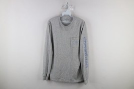 Vineyard Vines Mens Small Faded Big Whale Logo Long Sleeve Pocket T-Shirt Gray - £27.55 GBP