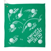 It Takes A Lot of Balls to Golf Like I Do Green Golf Towel - £12.91 GBP