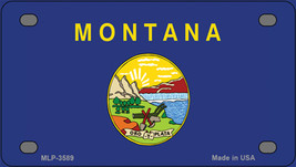 Montana Flag Novelty Mini Metal License Plate Tag - £11.76 GBP
