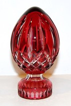 Exquisite Waterford Crystal Lismore RED/CRANBERRY Egg SCULPTURE/PAPERWEIGHT - £116.54 GBP
