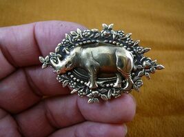 (b-rhino-1) RHINO rhinoceros Safari Africa I love pin brass brooch lover... - €16,18 EUR
