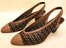 AVENTURA Made in Italy Woven Sling Back Pump Heel Shoes Sz-10M - £23.90 GBP