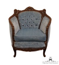VINTAGE ANTIQUE Rococo Traditional Victorian Style Powder Blue Crushed Velvet... - £959.21 GBP