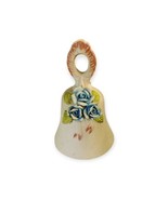 Flambro Ivory Bisque Porcelain Blue Rose Floral SW Theme Bell Capodimont... - $10.40 CAD