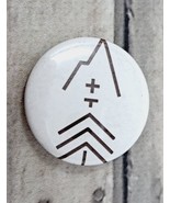 Vintage Tribal Markings Pinback Button Runes Mountain Tree Arrow Map Hou... - £3.39 GBP