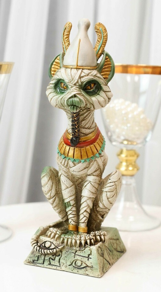 Egyptian God Of The Dead And Rebirth Osiris Mummy On Hieroglyphic Base S... - $32.99