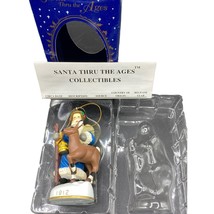 Vintage &quot;Santa Thru The Ages&quot; St. Nick &amp; reindeer Christmas ornament 1996 - £11.83 GBP