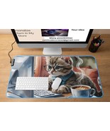 Whimsical Cat Desk Mat, Cute Office Decor, Gamer Accessory, Pet Lover Gi... - $40.71 CAD