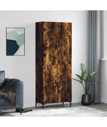 Industrial Rustic Smoked Oak Wooden Large Home 4 Door Storage Cabinet Un... - £188.27 GBP