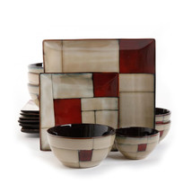 Gibson Elite Azeal 16 Piece Double Bowl Dinnerware Set in Taupe - €131,34 EUR