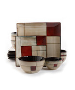 Gibson Elite Azeal 16 Piece Double Bowl Dinnerware Set in Taupe - $2,869.13 MXN