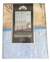 Seaside Serenity Fabric Shower Curtain Summer Beach House Tropical Umbrella  - £28.71 GBP