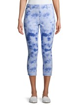 Time &amp; Tru Women&#39;s Capri Jeggings Blue Tie Dye Size X-SMALL (0-2) NEW Stretch - £13.55 GBP