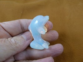 Y-DOL-JU-556 White Opalite Dolphin Jumping Figurine Porpoise Gemstone Statue - £14.93 GBP