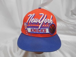 Old Vtg New Era Fits New York Knicks Nba Basketball Hat Snapback Cap Advertising - $98.99