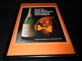 1970 Lejon Champagne Halloween Framed 12x18 ORIGINAL Vintage Advertisement - $59.39