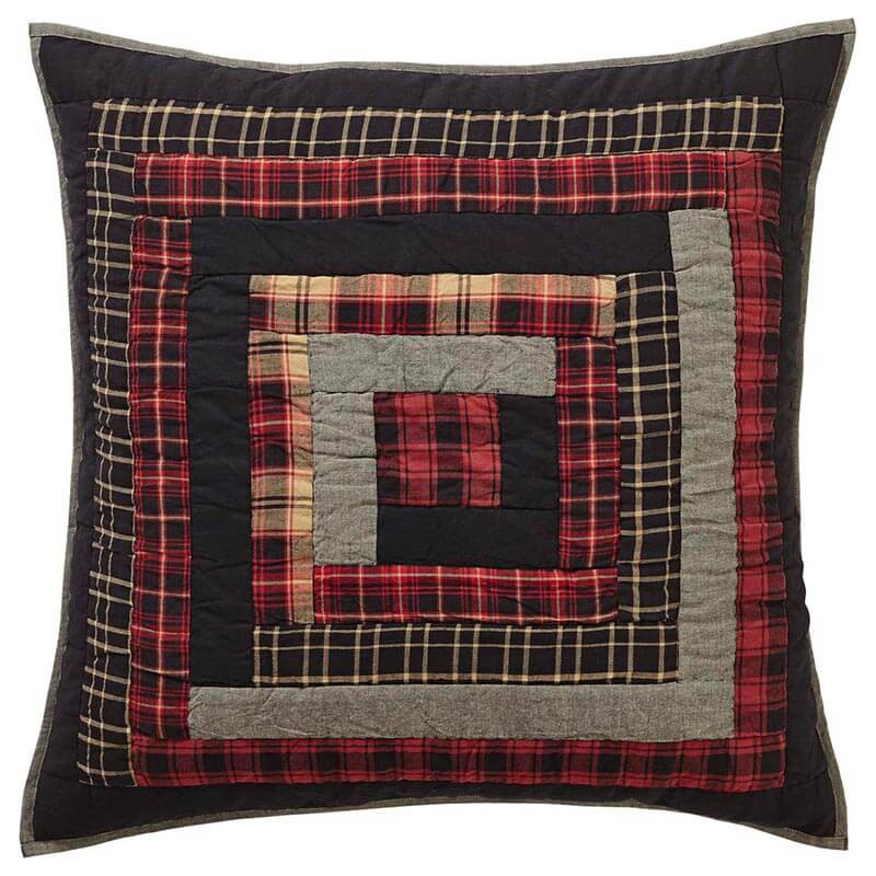 Durango Plaid Quilted Euro Sham 26 Inch Decorative Pillow - $70.28