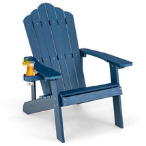 Weather Resistant HIPS Outdoor Adirondack Chair with Cup Holder-Navy - C... - £141.43 GBP