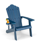 Weather Resistant HIPS Outdoor Adirondack Chair with Cup Holder-Navy - C... - £141.43 GBP
