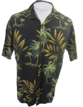 Pau Hana Men Hawaiian camp shirt pit to pit 24 M aloha luau tropical black vtg - £15.81 GBP