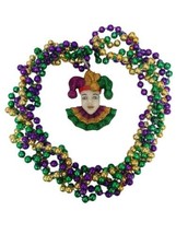 Glitter Jester Tri Strand Mardi Gras Beads Party Favor Necklace - £5.20 GBP