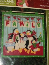 Debbie Mumm Peppermint Penguins Wall Hanging Felt Applique Kit Holiday - $34.99