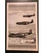US Army A-36 Dive Bombers Flight Formation Postcard 1945 Great Bend KS O... - $8.99