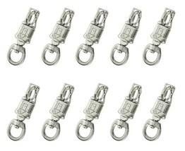 Lot Of (10) 3/4&quot; x 4-3/8&quot; Nickel Plated Iron Heavy Duty Swivel Panic Snaps - $44.54