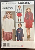 Simplicity Pattern 8225 Child&#39;s Girls Dress Tunic Skirt Lined Vest Sz K5 7-14 UC - $5.62