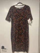 Lularoe Llr Julia Size Xl T-SHIRT Dress Multicolor Bandana Pattern #545 - £16.08 GBP