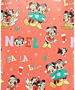 2 Rolls Pink Fa La La Minnie and Mickey Christmas Wrapping Paper 40 sq f... - £19.41 GBP