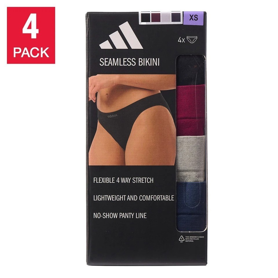 Women&#39;s Adidas 4 Pack Multicolor Seamless Bikini Underwear, 1819886 Mult... - $24.95