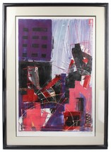 Cecilia Mayr Signed Original Monoprint Acrylic Abstract &quot;Rain In The Suburbia&quot; - £306.77 GBP