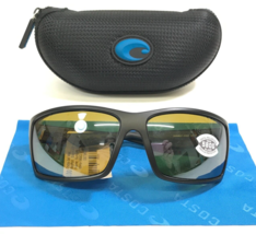 Costa Sunglasses Reefton 06S9007-2264 Matte Black Wrap Yellow Polarized ... - £126.58 GBP