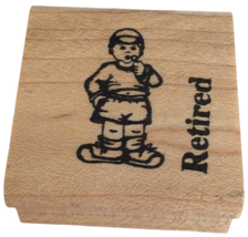 Touche Rubber Stamp School Boy with Lollipop Hand in Pocket in Hat Small Child - £6.26 GBP