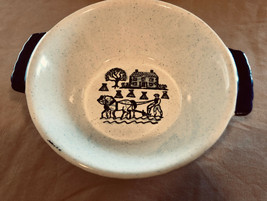 Vintage Metlox Poppytrail Homestead Basket Weave Vegetable Bowl 8&quot;  Farm Scene - £25.73 GBP