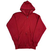 Vintage 80s Warm Up Light Thermal Zip Up Hoodie Red Gym Sportswear Tagged XL - £31.64 GBP