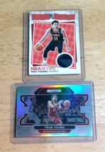 Trae Young Hawks Lot (2) 2018 Hoops Rookie Worn JERSEY/ Prizm Silver - £19.60 GBP