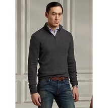 MICHAEL KORS Pullover Men&#39;s Grey 3/4 zip Waffle Knit Pullover Polo Sweater MK - £32.97 GBP