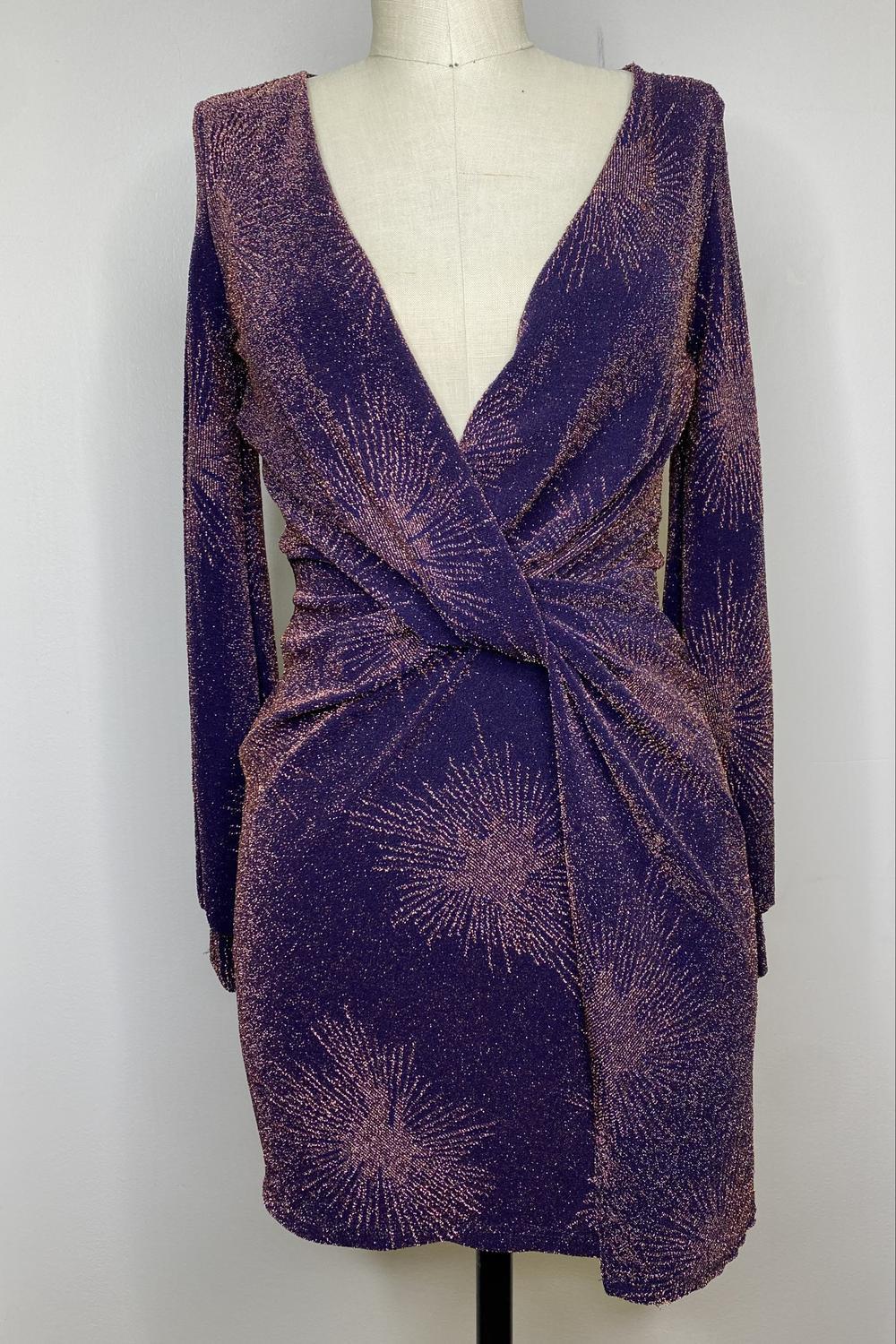 Better Be long sleeve mini dress in Purple, Rose Gold