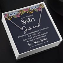 To My Amazing Sister Distance Never Separates Signature Name Necklace - £30.42 GBP+