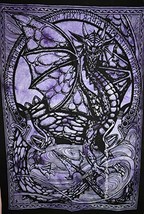 Traditional Jaipur Tie Dye Shenron Dragon Wall Art Poster, Celtic Wall D... - $9.99