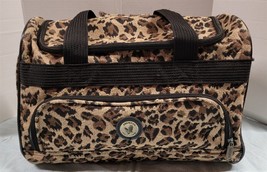 Vtg American Trunk &amp; Case Leopard 15.5x9x11 Softside Carry-On Duffle Lug... - £22.89 GBP