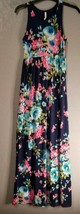 Bella Blue Floral Long Tank Dress with Pockets size S - £13.23 GBP