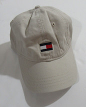 Tommy Hilfiger Mens Baseball Cap Dad Hat Flag Logo Beige Adjustable - $19.99