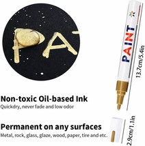 Oil Base Metallic Gold Paint Marker Fine Point Permanent Marking Pen GN110 - £15.81 GBP