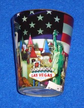 BRAND NEW FABULOUS LAS VEGAS SIGN SHOT GLASS AMERICAN FLAG SIN CITY COLL... - $9.95