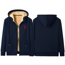 Berserk Hoodies  Print Harajuku Zipper Jackets Winter Thicken Warm Lambs Coats O - £101.14 GBP