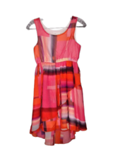 Bonnie Jean Sheer Overlay High Low Hem Multicolored Plaid Spring Dress Girls 14 - £12.65 GBP