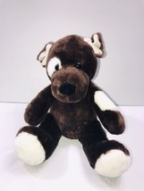 Build A Bear Dark Brown Sugar Puppy Dog Plush Stuffed White Spots Eye 11” - £8.01 GBP